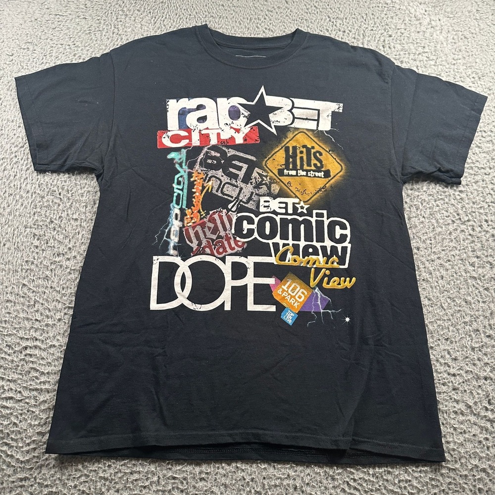 DOPE‎ T-Shirt Mens L Black Graphic BET Comic View DOPE Streetwear Tee